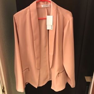 Pink Blazer with Zipper Detail